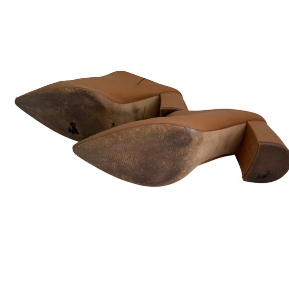 Marc Fisher Fanna Leather Block Heel Pointed Toe Mules 6.5 - Picture 9 of 11